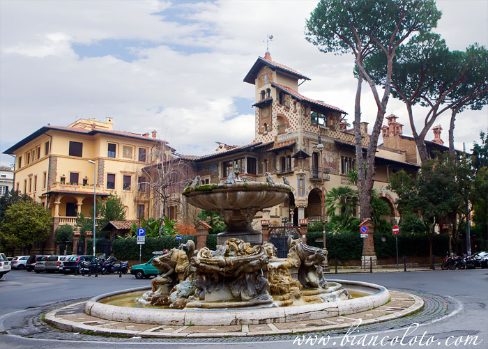 Фонтан Лягушек и вилла Фей. Piazza Mincio.