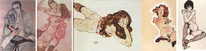 Работы Эгона Шиле.