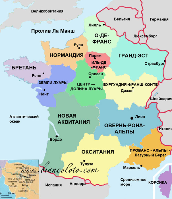 Карта Франции