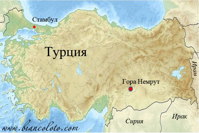 Карта. Гора Немрут 