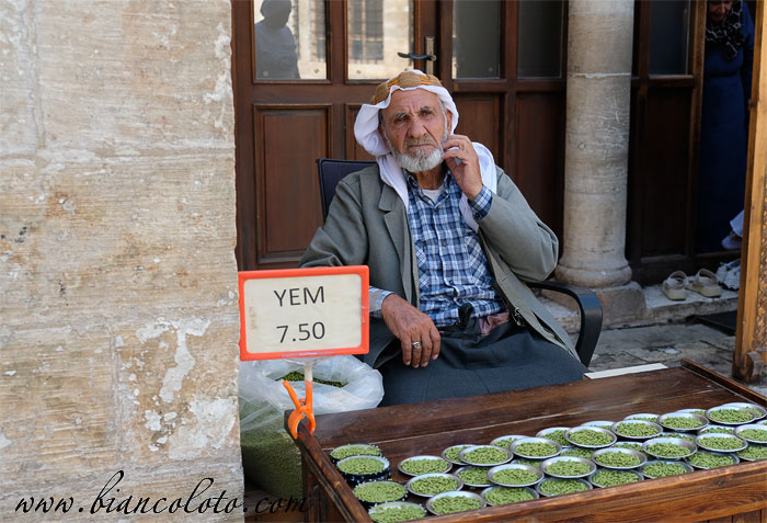 Торговец кормом у озера с рыбами