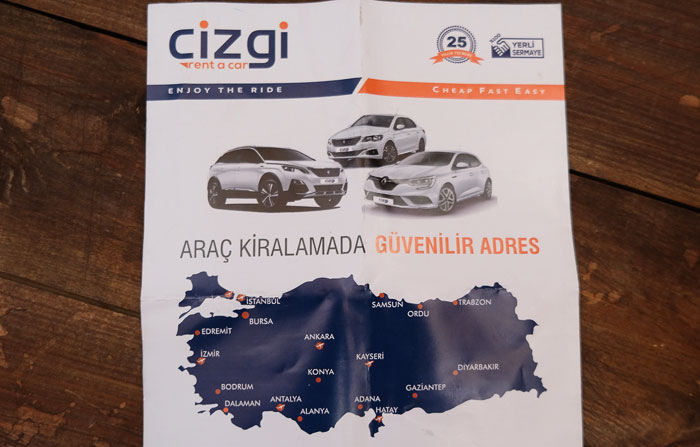Аренда автомобиля в Турции - Cizgi 